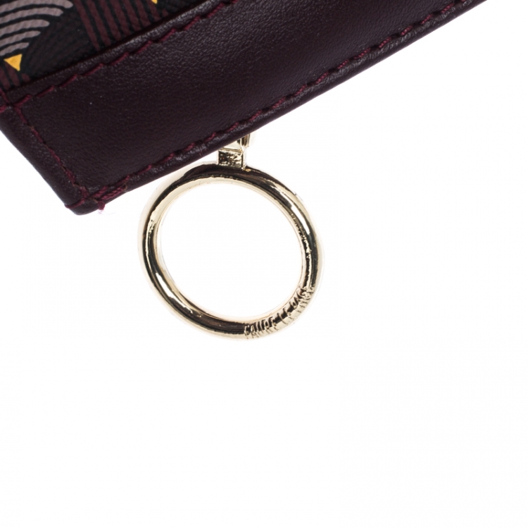 Pre Owned Faure Le Page Burgundy Coated Canvas Calibre 22 Wrislet Pouch