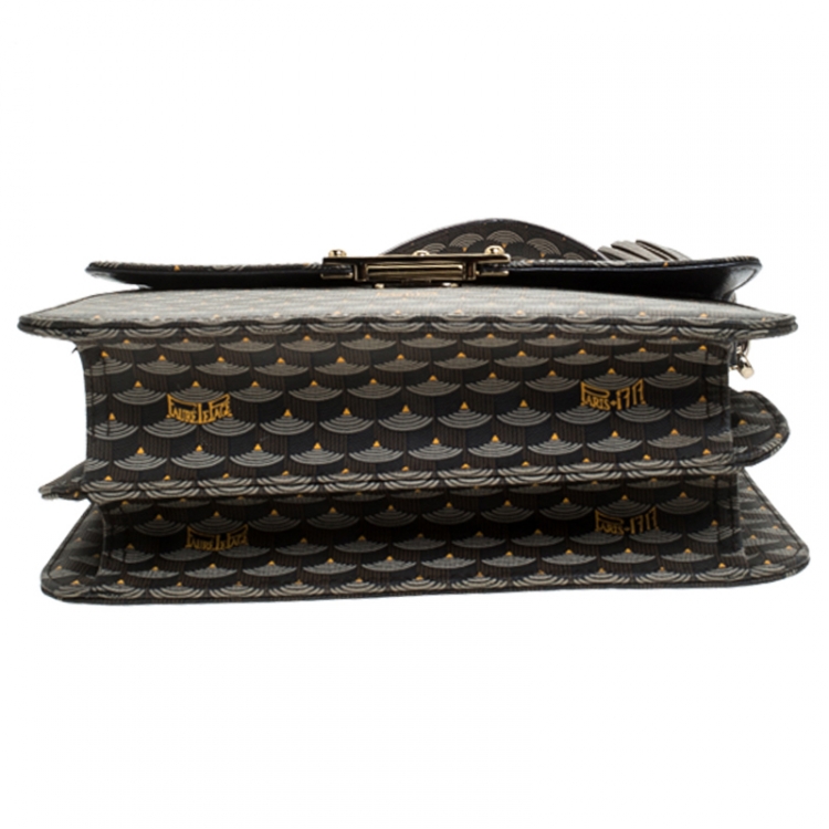 Pre Owned Fauré Le Page Grey Coated Canvas Parade Top Handle Bag