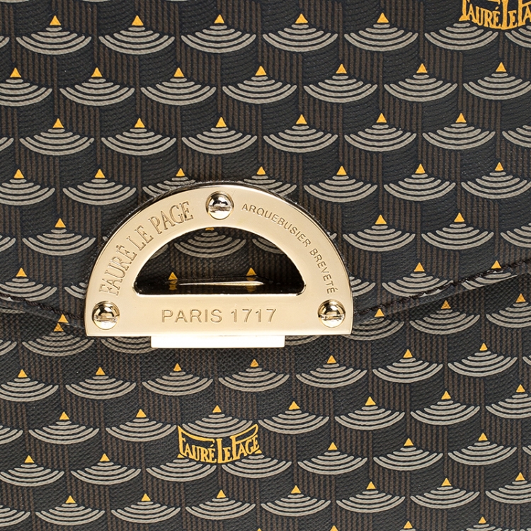 Pre Owned Fauré Le Page Grey Coated Canvas Parade Top Handle Bag
