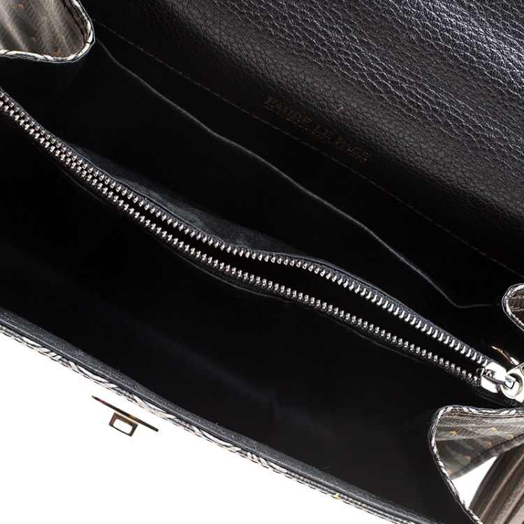 Pre Owned Fauré Le Page Grey Coated Canvas Parade Top Handle Bag