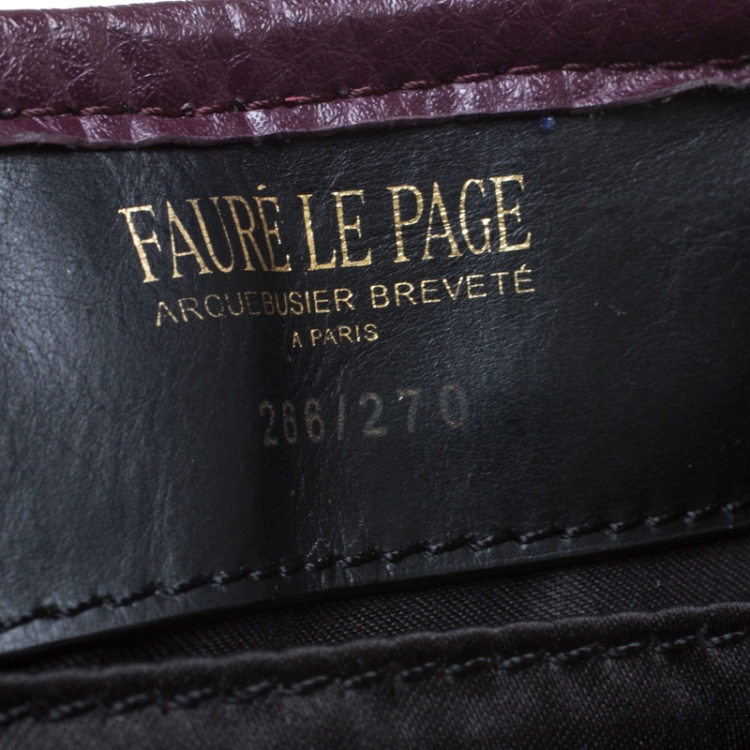 Pre Owned Faure Le Page Burgundy Coated Canvas and Leather Tote