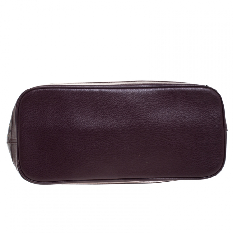 Pre Owned Faure Le Page Burgundy Coated Canvas and Leather Tote