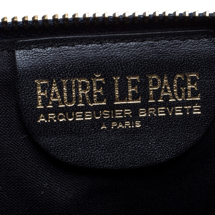 Pre Owned Faure Le Page Blue Coated Canvas Wristlet Clutch