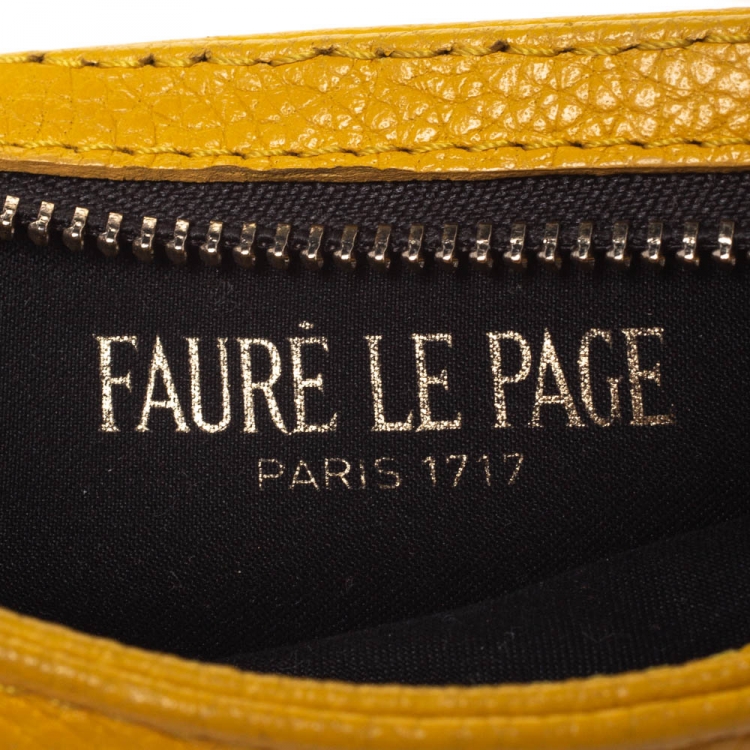 Pre Owned Faure Le Page Yellow Coated Canvas Calibre 22 Wristlet Pouch