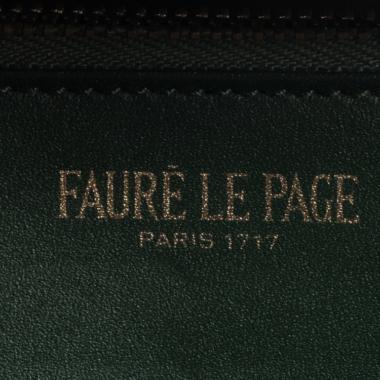 مملوكة مسبقًا Faure Le Page Green Coated Canvas Continental Wallet