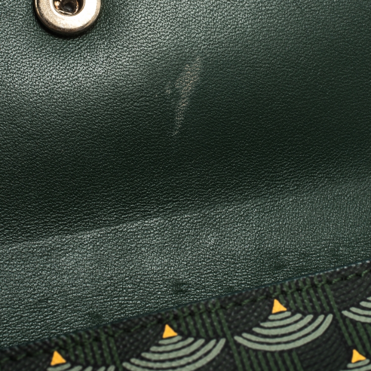 مملوكة مسبقًا Faure Le Page Green Coated Canvas Continental Wallet