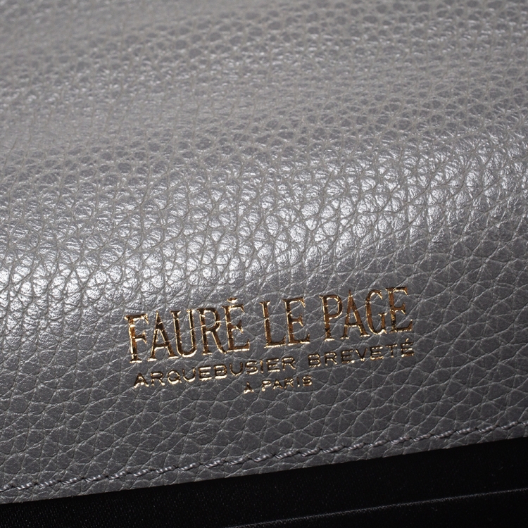 Pre Owned Faure Le Page Dark Grey Coated Canvas and Leather Parade Top Handle Bag