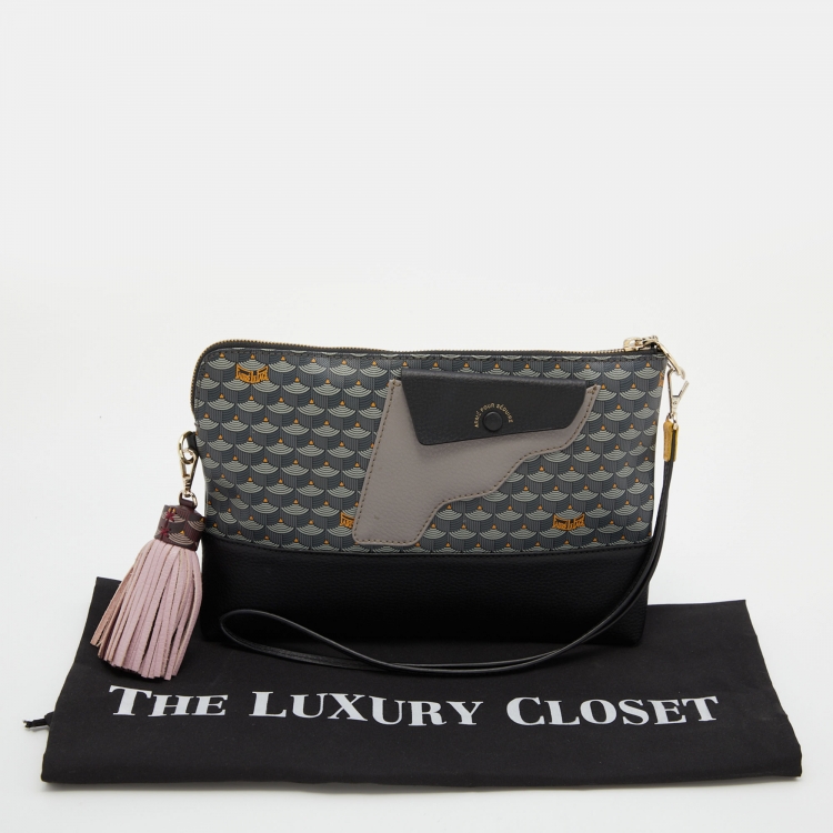Pre Owned Faure Le Page Multicolor Coated Canvas and Leather Wristlet Clutch