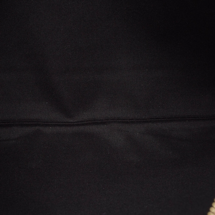 Pre Owned Faure Le Page Black Coated Canvas and Leather Wristlet Pouch