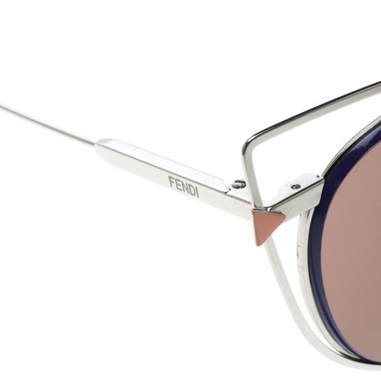 Pre Owned Fendi Brown/Lilac FF 0176/S Cat Eye Sunglasses