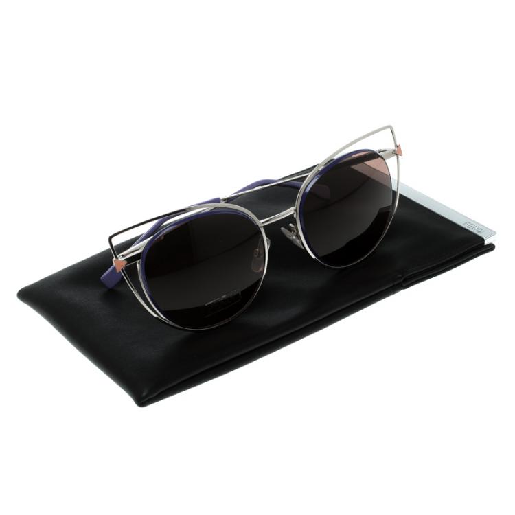 Pre Owned Fendi Brown/Lilac FF 0176/S Cat Eye Sunglasses
