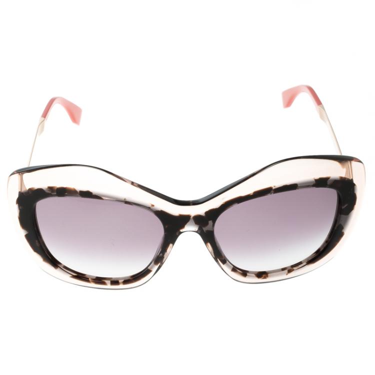 Pre Owned Fendi Black/Gold FF 0029/S Cat Eye Sunglasses