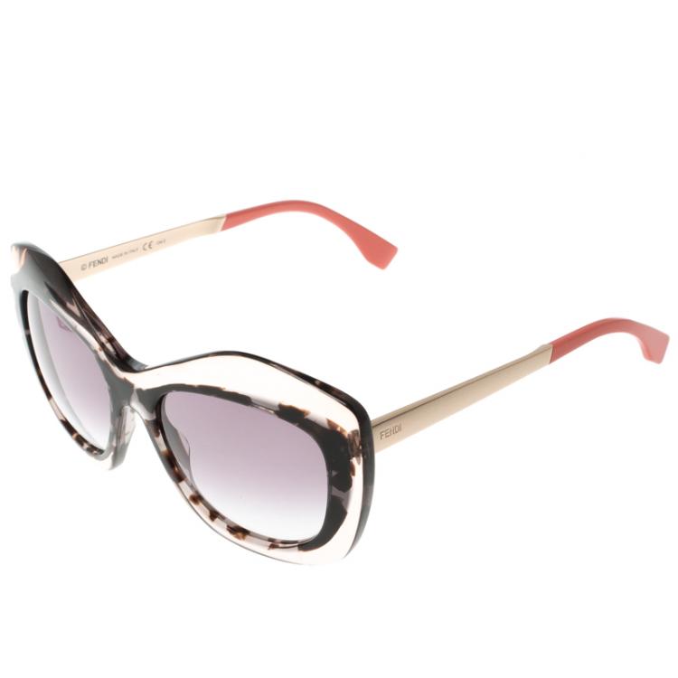 Pre Owned Fendi Black/Gold FF 0029/S Cat Eye Sunglasses