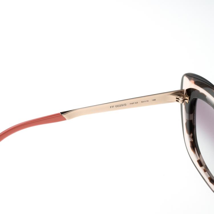Pre Owned Fendi Black/Gold FF 0029/S Cat Eye Sunglasses