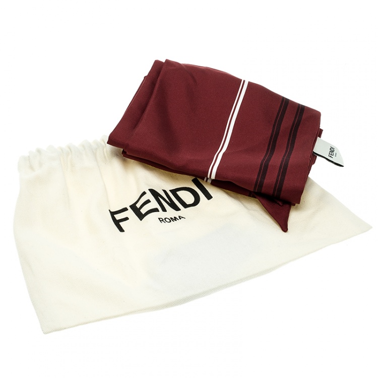 Pre Owned Fendi Red Monster Print Silk Maxi Wrappy Scarf