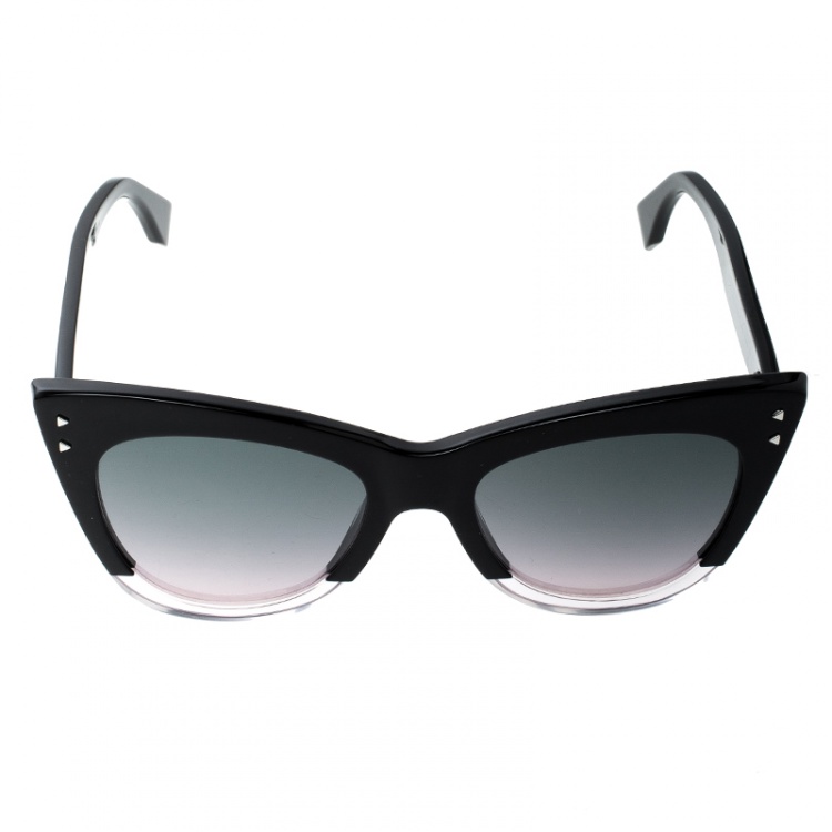 Pre Owned Fendi Black/Black Gradient FF0238S Cat Eye Sunglasses