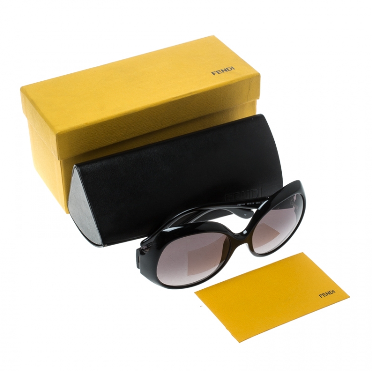 Pre Owned Fendi Black Gradient FS5143 Oversized Sunglasses