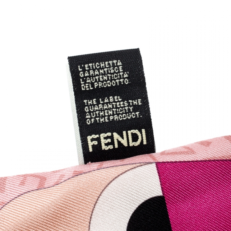Pre Owned Fendi Multicolor Monster Eye Printed Silk Bandeau Scarf 