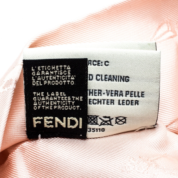 Pre Owned Fendi Pink Silk Leather Trim Detail Headband 