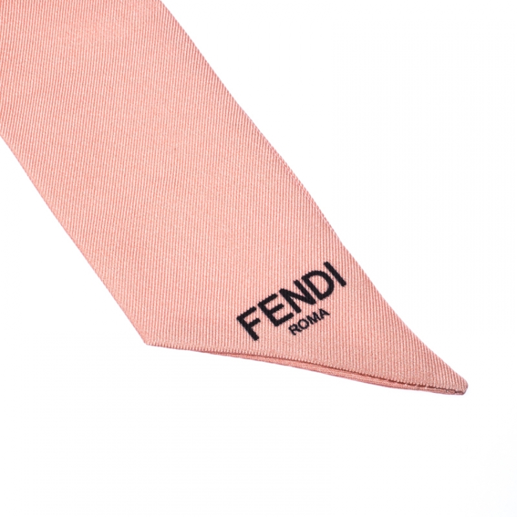 Pre Owned Fendi Mulitcolor Printed Silk Orchidea Bandeau Bubble Gum Scarf
