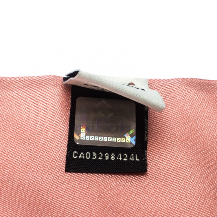 Pre Owned Fendi Mulitcolor Printed Silk Orchidea Bandeau Bubble Gum Scarf