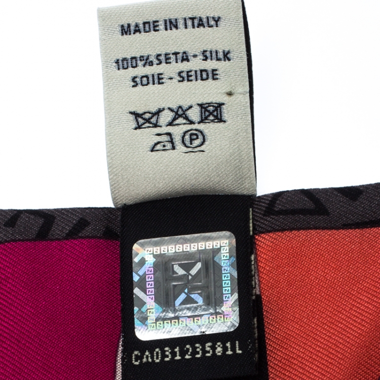 Pre Owned Fendi Mulitcolor Abstract Print Twillino Mostri Bandeau Scarf