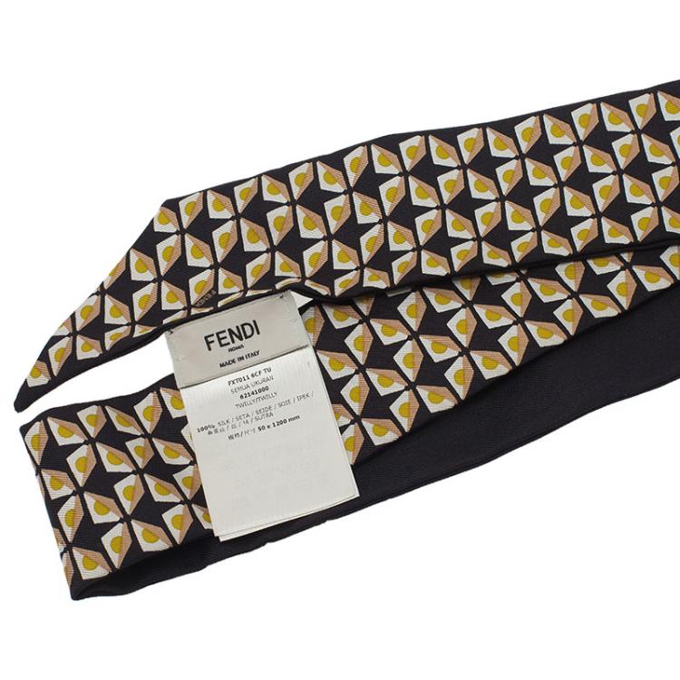 Pre Owned Fendi Black Signature Bugs Stole 