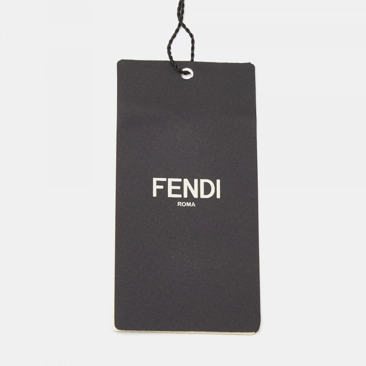 Pre Owned Fendi FF Gold Tone Ring Size 55
