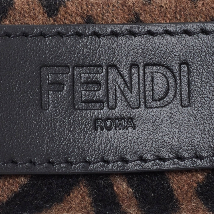 Pre Owned Fendi Brown Zucca Wool & Cashmere Headband