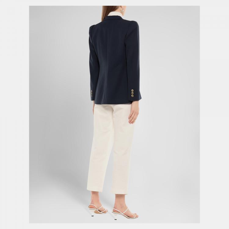 Pre Owned Fendi Navy Blue Virgin Wool Blazer M (IT 42)