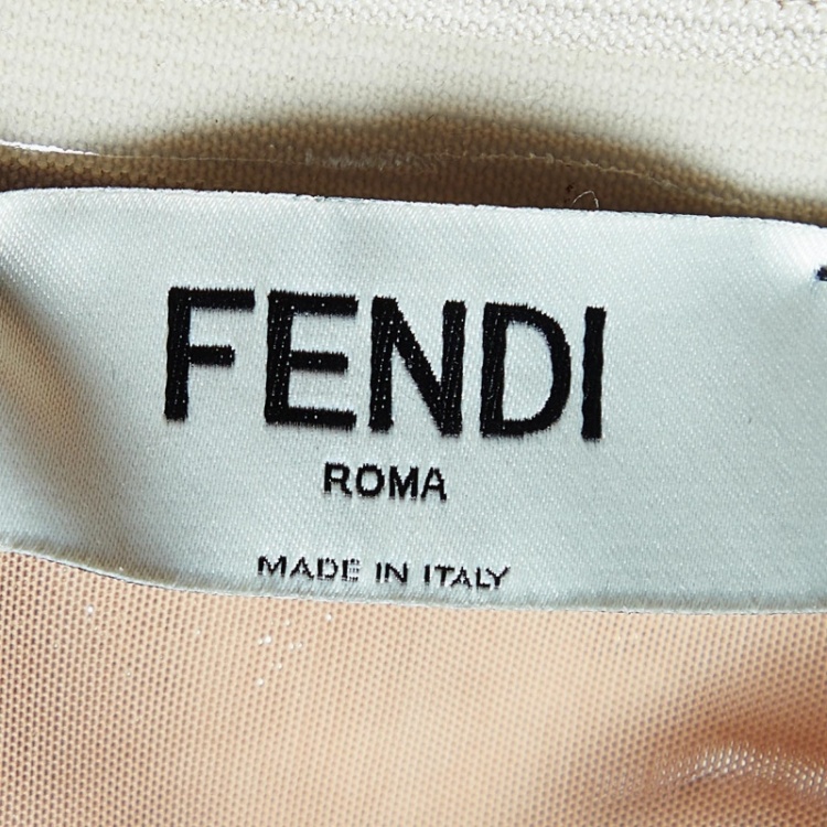 مملوكة مسبقًا Fendi Multicolor Girl Printed Jacquard Strapless Maxi Dress S