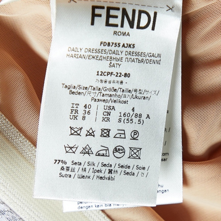 مملوكة مسبقًا Fendi Multicolor Girl Printed Jacquard Strapless Maxi Dress S