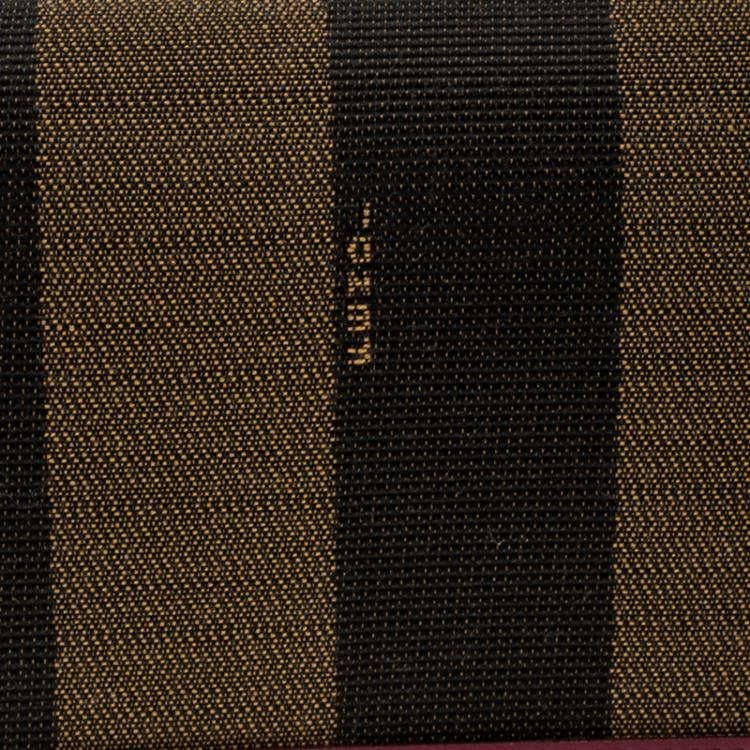 مملوكة مسبقًا Fendi Burgundy Pequin Continental Wallet
