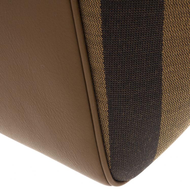 Pre Owned Fendi Leather Pequin Trapeze Bag