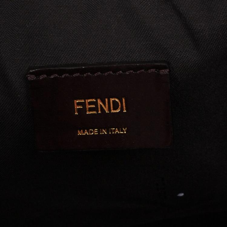 Pre Owned Fendi Leather Pequin Trapeze Bag