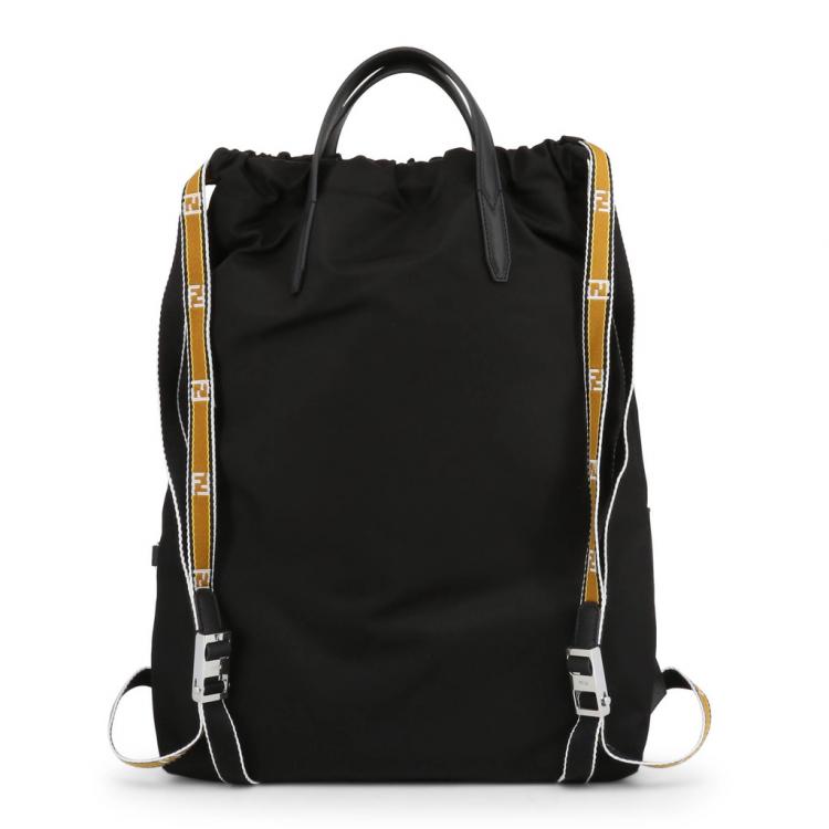 Pre Owned Fendi Black Nylon and Leather Vocabulary Tote Backpack 