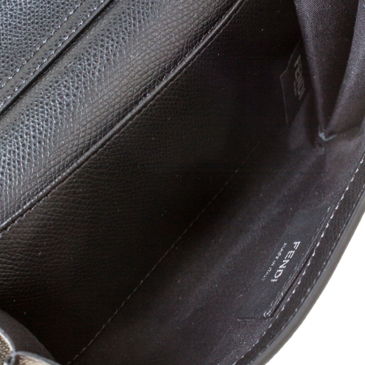 Pre Owned Fendi Black Leather Wallet on Chain