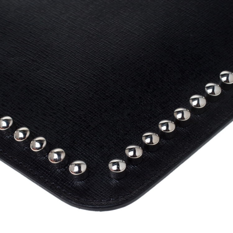 Pre Owned Fendi Black Saffiano Leather Karlito Clutch