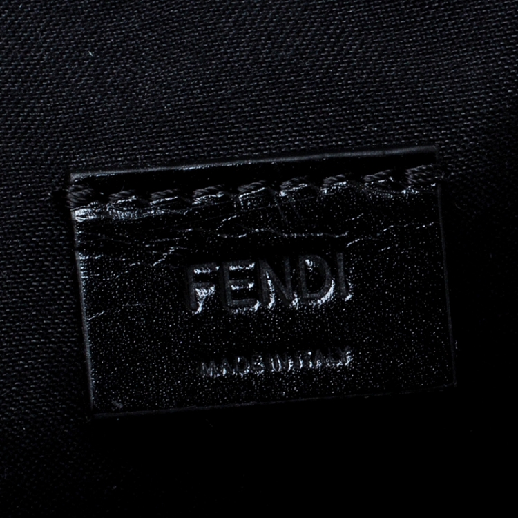 Pre Owned Fendi Tobacco Ombre Zucca Coated Canvas Clutch