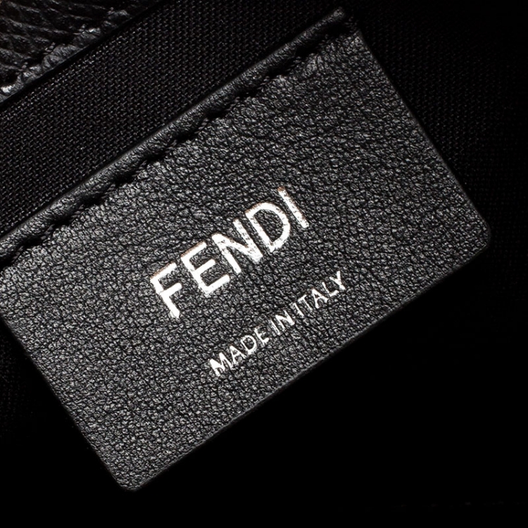 Pre Owned Fendi Black Leather F Chain Clutch