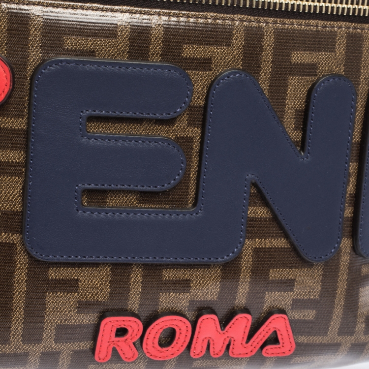 Pre Owned Fendi Brown Zucca Coated Canvas Spalmati Mania Belt Bag