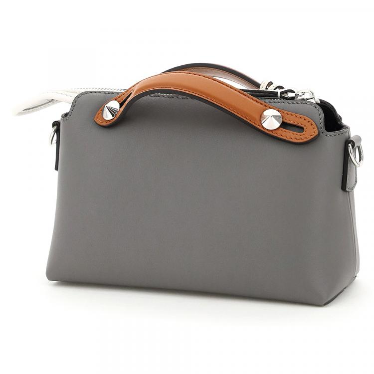 Pre Owned Fendi Gray Leather By The Way Mini Bag