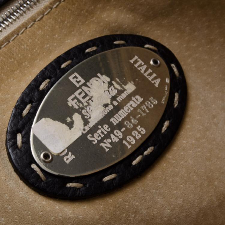 Pre Owned Fendi Black Leather Selleria Tote