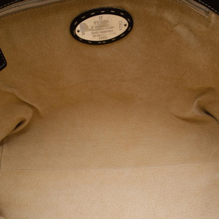 Pre Owned Fendi Black Leather Selleria Tote