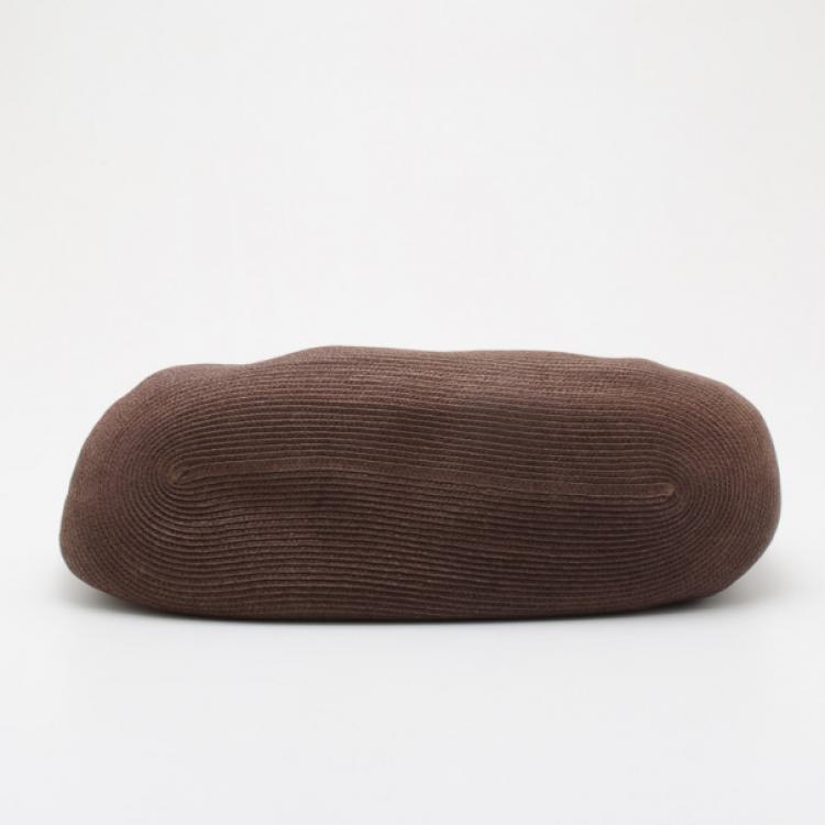 Pre Owned Fendi Brown Leather and Straw Tote Bag