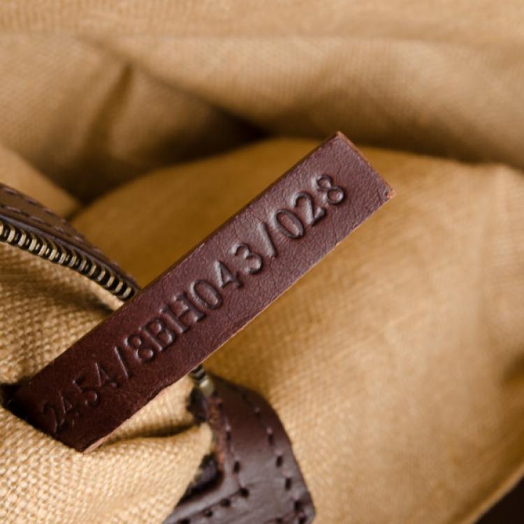 Pre Owned Fendi Brown Leather and Straw Tote Bag