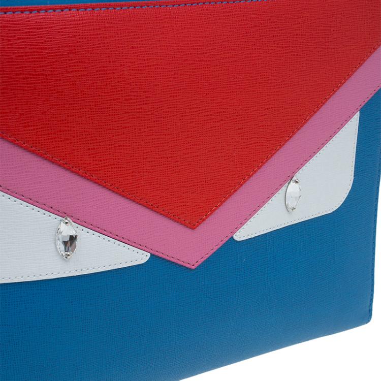 مملوكة مسبقًا Fendi Multicolor Leather Monster Flat Clutch