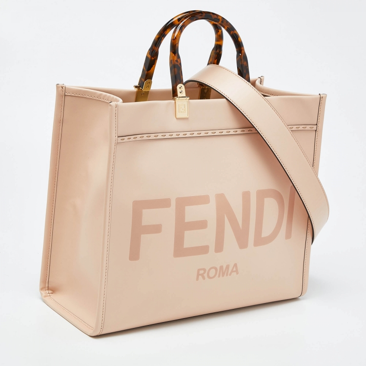 مملوكة مسبقًا Fendi Pink Leather Medium Sunshine Shopper Tote