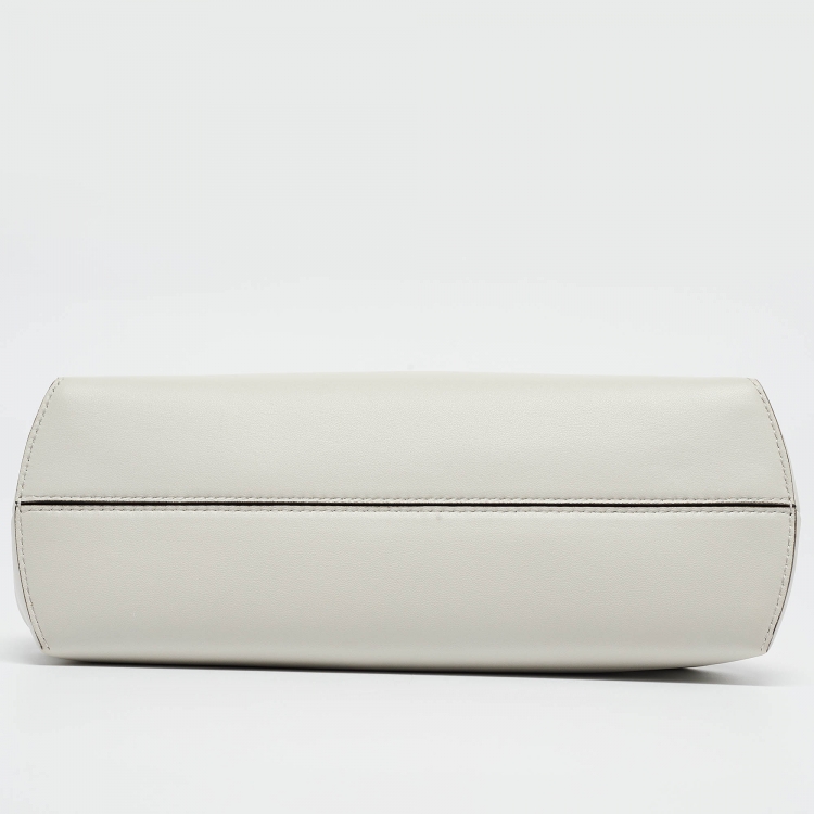Pre Owned Fendi White Leather Small First Shoulder Bag