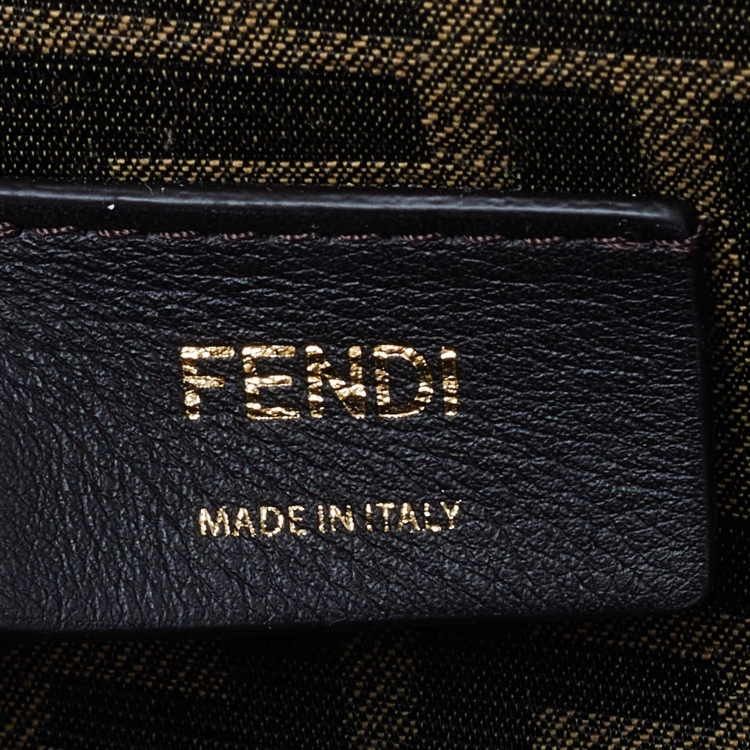Pre Owned Fendi Pink/Brown Python and Leather Small First Clutch